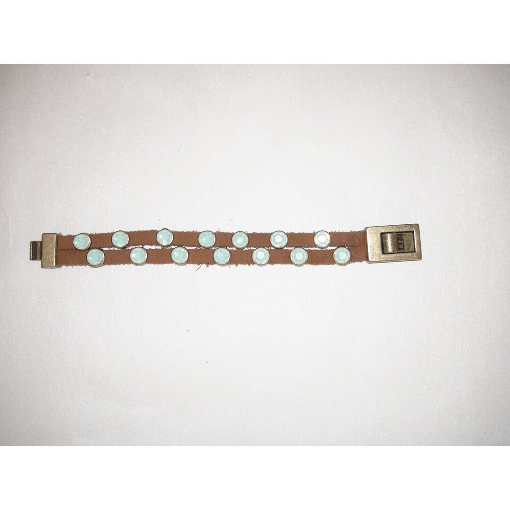 NWOT Heet Designer Swarovski Crystals Leather Bracelet